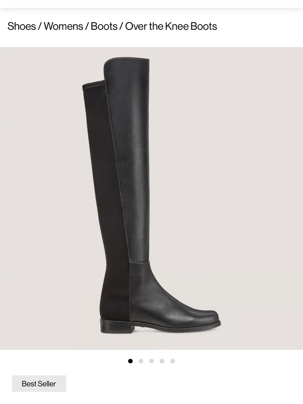 Stuart Weitzman 5050 Tall Black Leather Over-The-Knee Boots